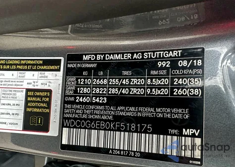 2019 Mercedes-Benz Glc 43 4Matic Amg from USA, damaged, VIN WDC0G6EB0KF518175